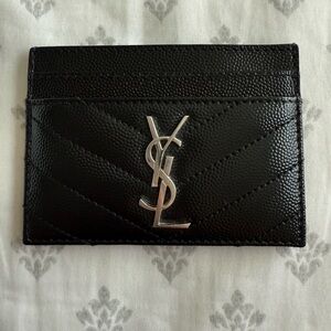 Yves Saint Laurent Black Leather Card Holder
